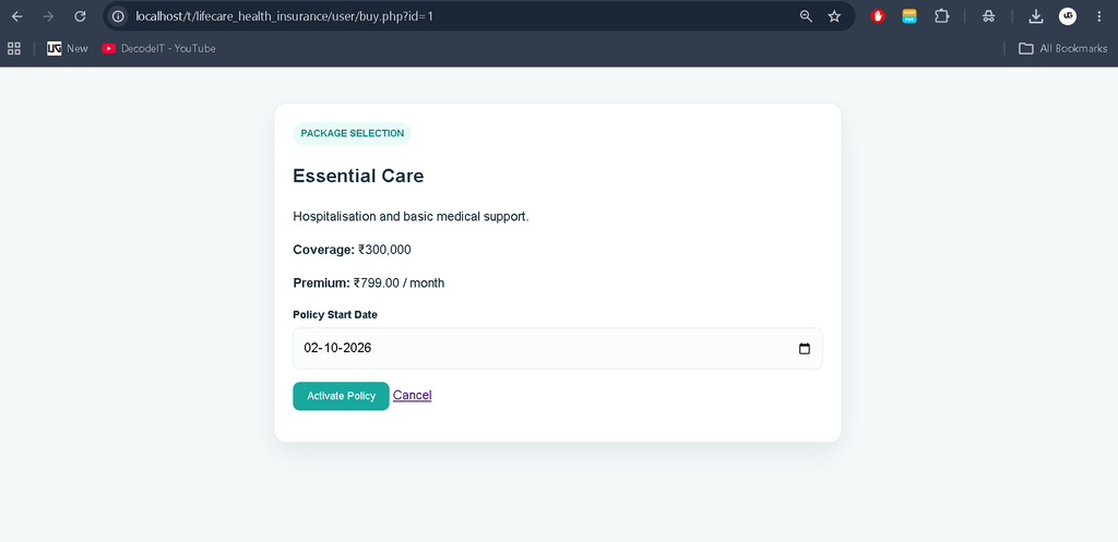 Health Insurance Management System Using PHP and MySQL