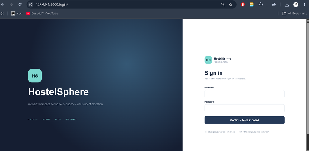 Hostel Management System Using Python Django