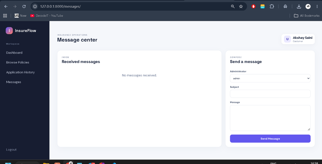 Insurance Management System Using Django