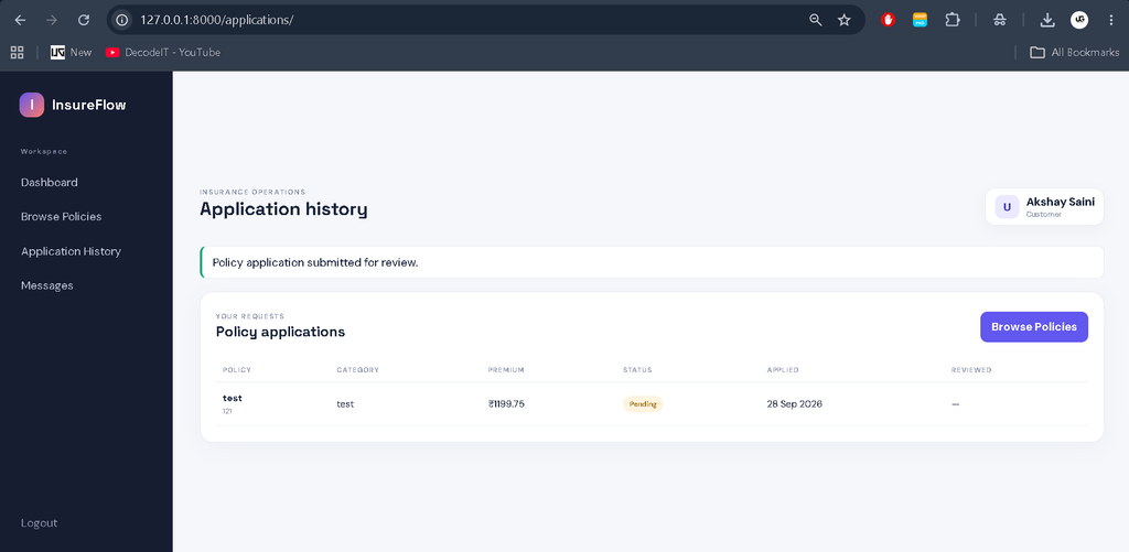 Insurance Management System Using Django