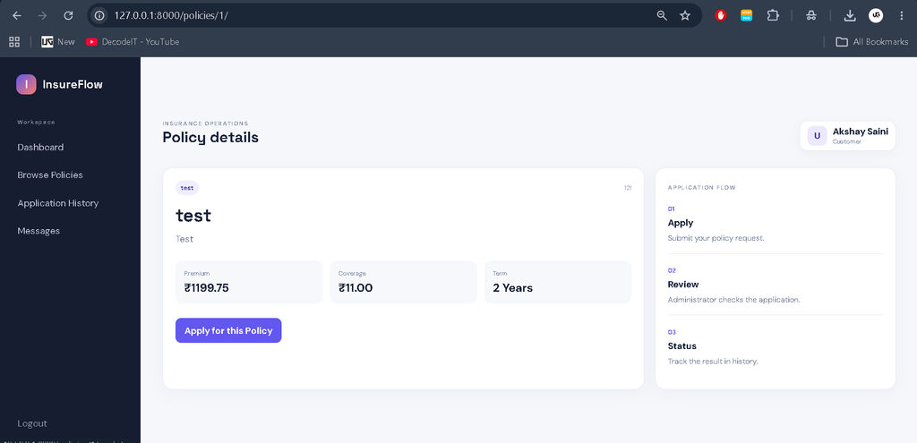 Insurance Management System Using Django