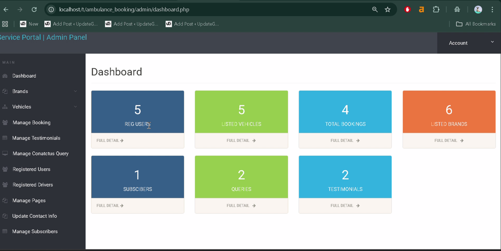 Online Ambulance Booking System Using PHP and MySQL-5