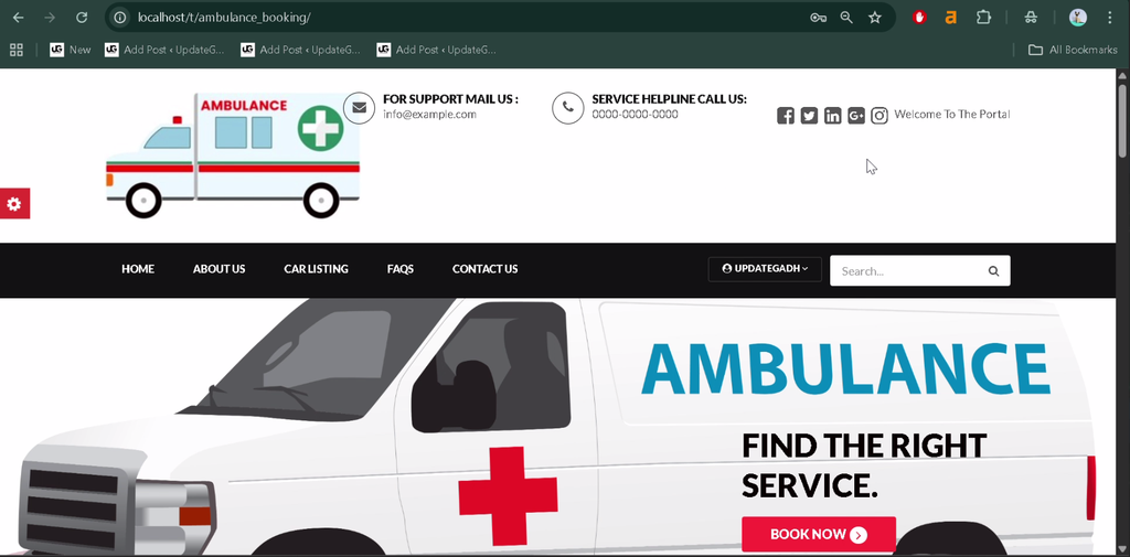 Online Ambulance Booking System Using PHP and MySQL-3