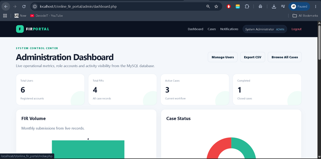 Online FIR Portal Using PHP and MySQL