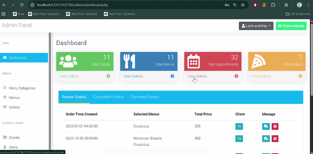 Online Food Ordering & Table Booking Website in PHP MySQL-4