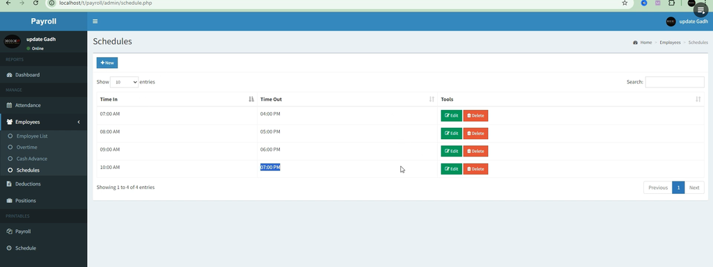 Online Payroll Management System in PHP