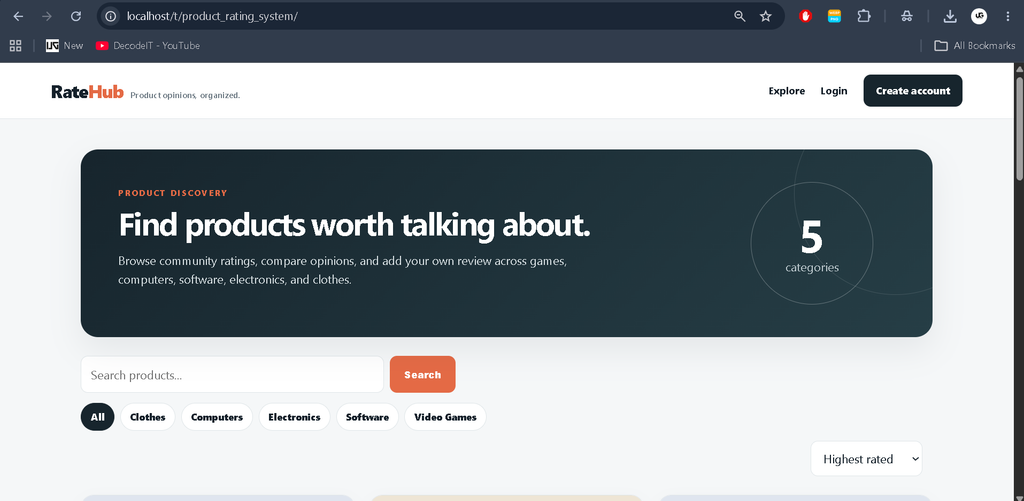 Online Product Rating System in PHP and MySQL