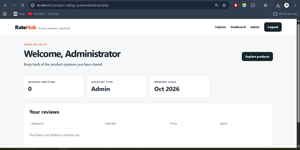Online Product Rating System in PHP and MySQL