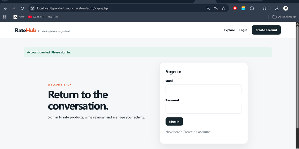 Online Product Rating System in PHP and MySQL