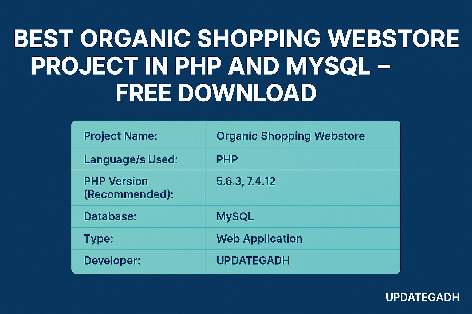 Organic Shopping Website