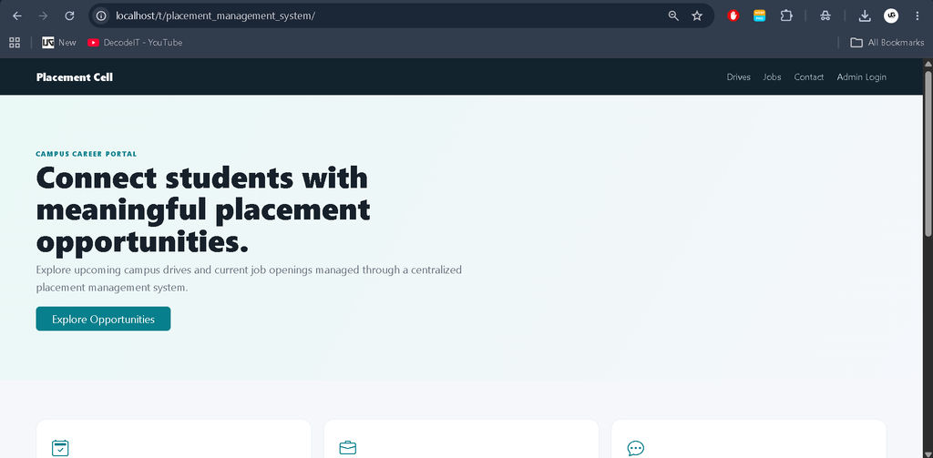 Placement Management System in PHP and MySQL