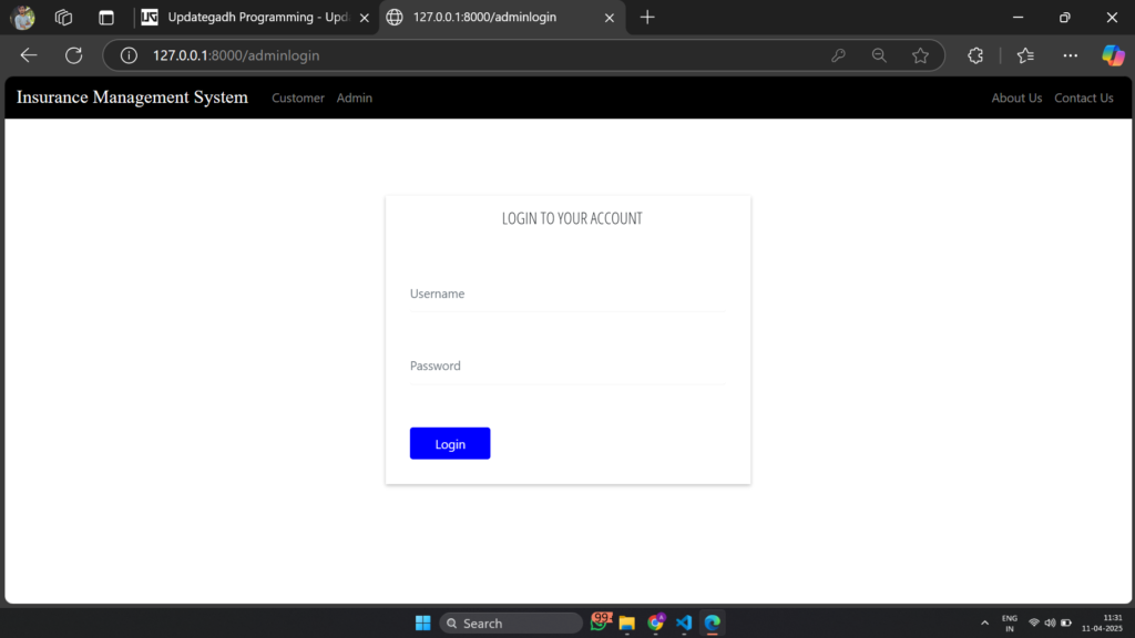 Screenshot-2025-04-11-113201-1024x576 🔐 Insurance Management System using Django – Free Final Year Project with Source Code