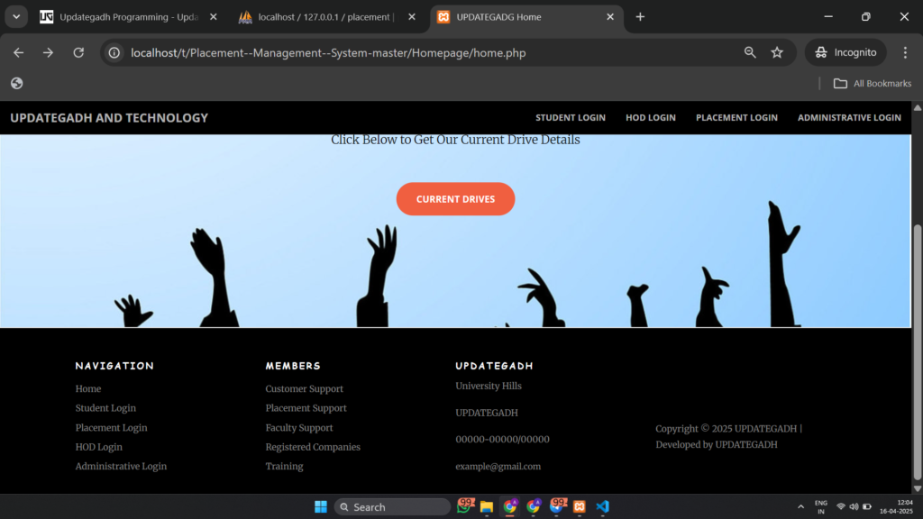 placement management system