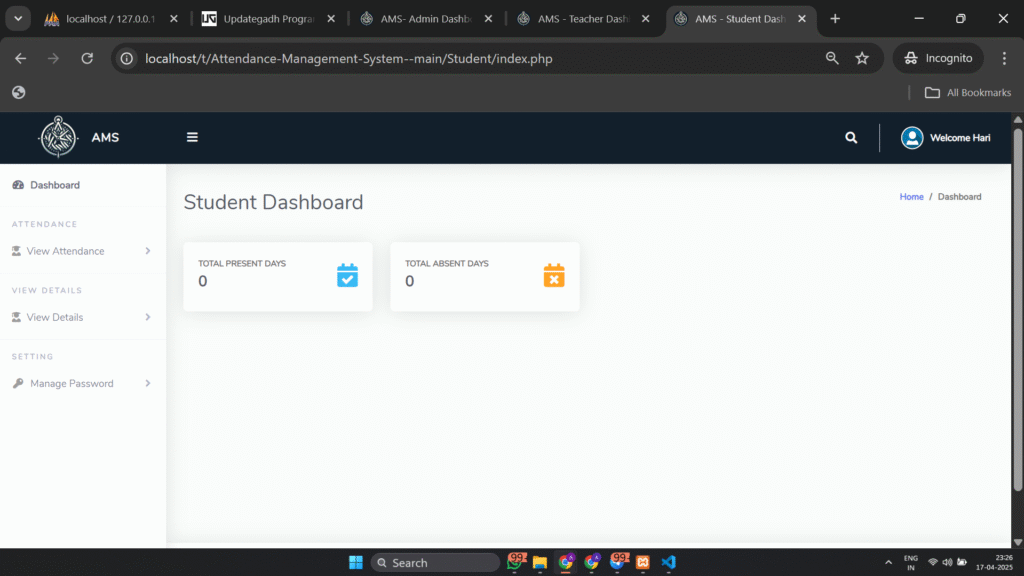 Screenshot-2025-04-17-232626-1024x576 ✅ Best Attendance Management System with PHP & MySQL – Paid Project by UPDATEGADH