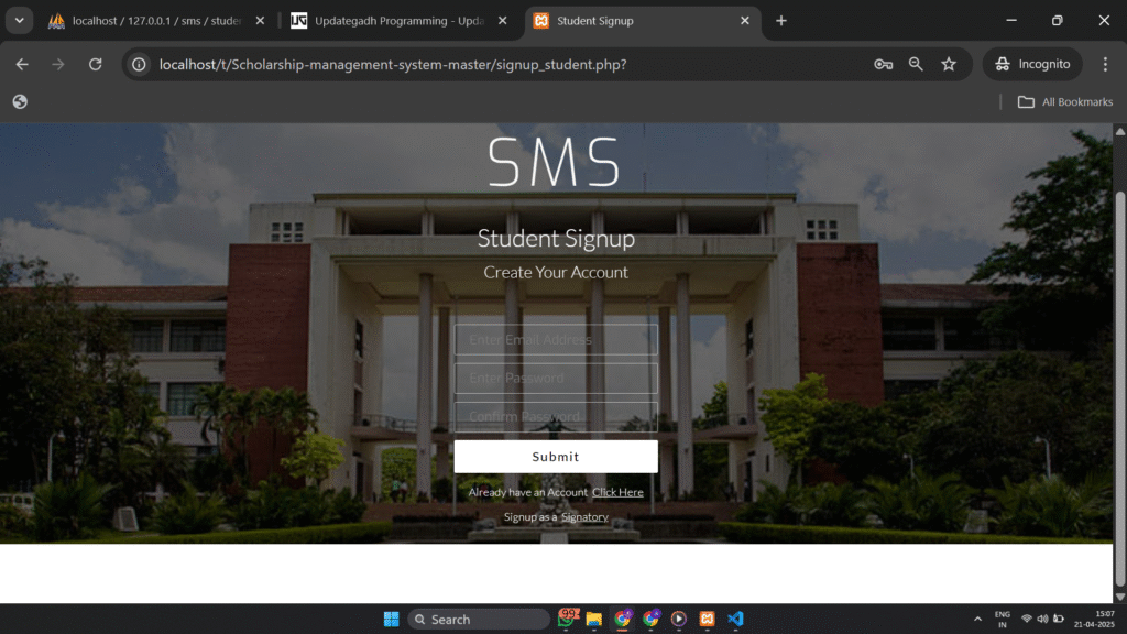Screenshot-2025-04-21-150740-1024x576 🎓 Best Scholarship Management System using PHP and MySQL | Project by UPDATEGADH
