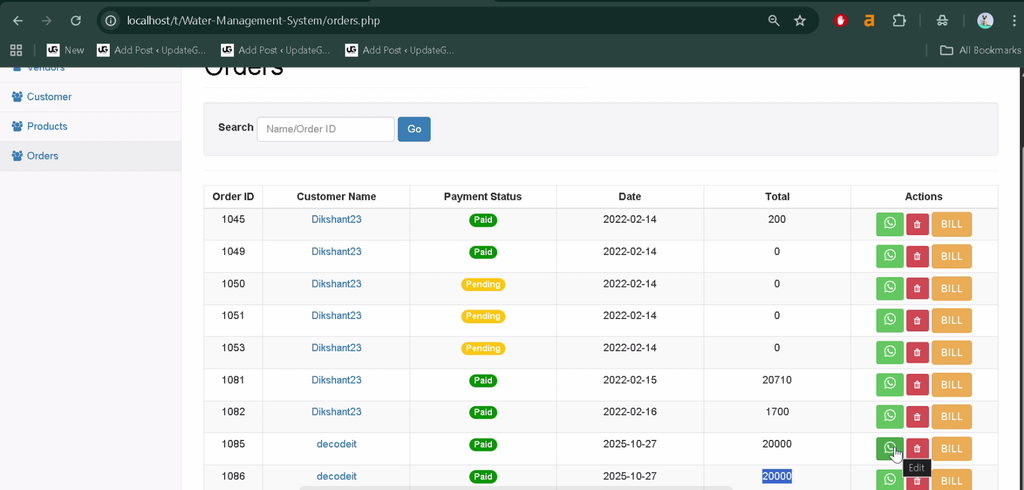 Water Management System Using PHP and MySQL-5