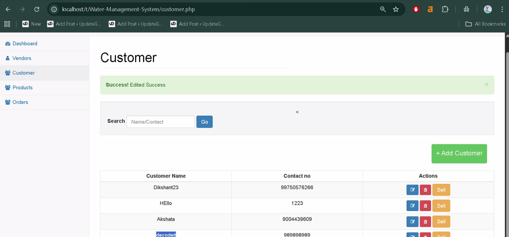 Water Management System Using PHP and MySQL-3