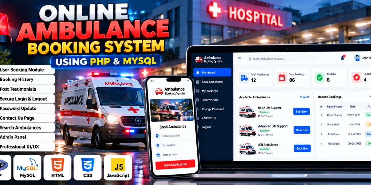 Online Ambulance Booking System Using PHP and MySQL