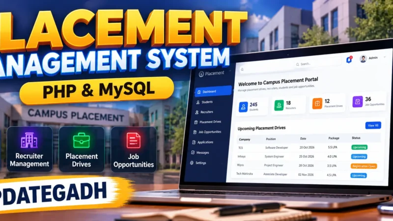 Placement Management System in PHP and MySQL