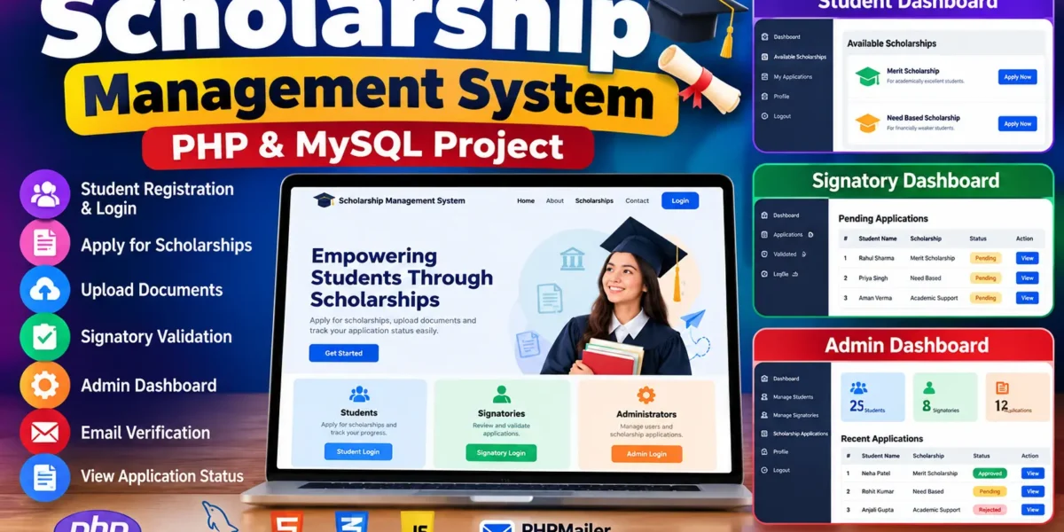 Scholarship Management System using PHP and MySQL