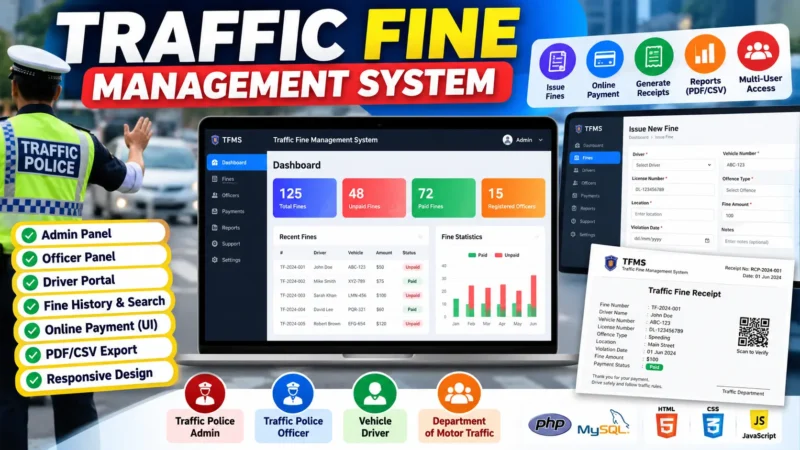 Traffic Fine Management System in PHP with MySQL