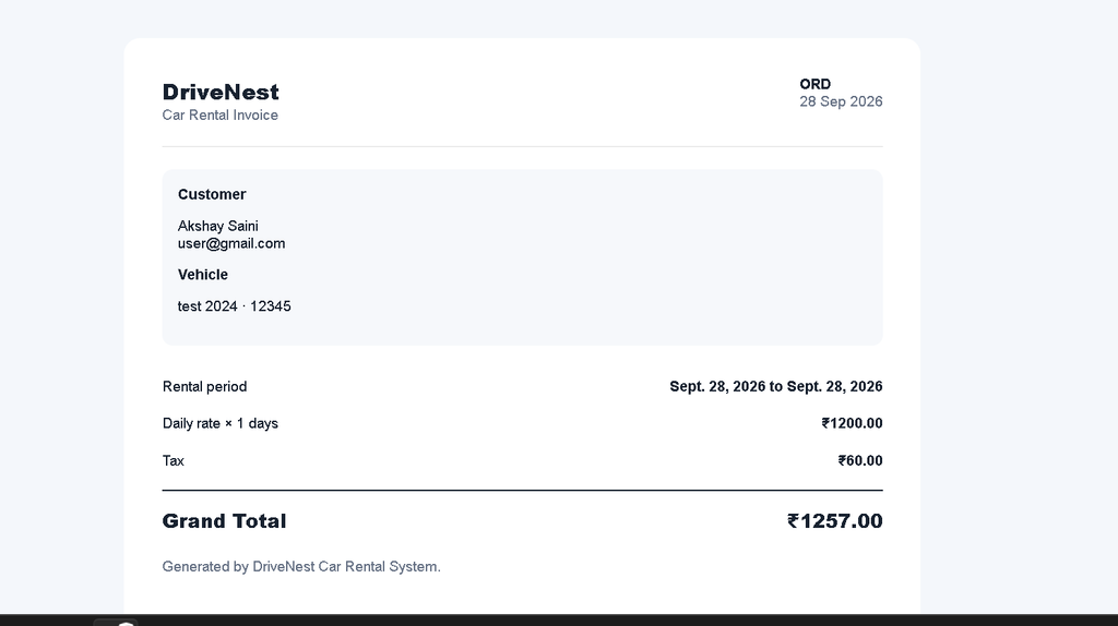 Car Rental System Using Python and Django