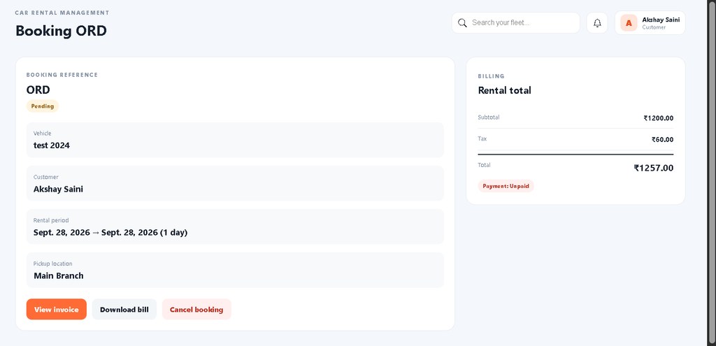 Car Rental System Using Python and Django