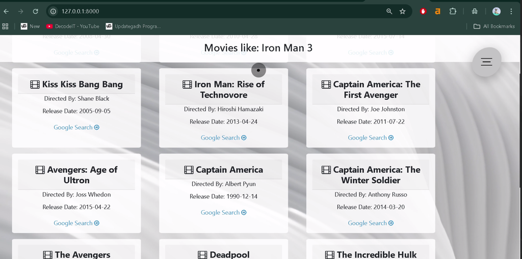  Movie Recommendation System Using Django and Machine Learning