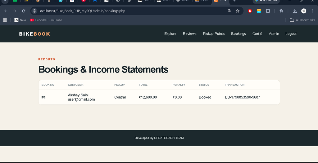 Online Bike Rental Booking Platform Using PHP and MySQL
