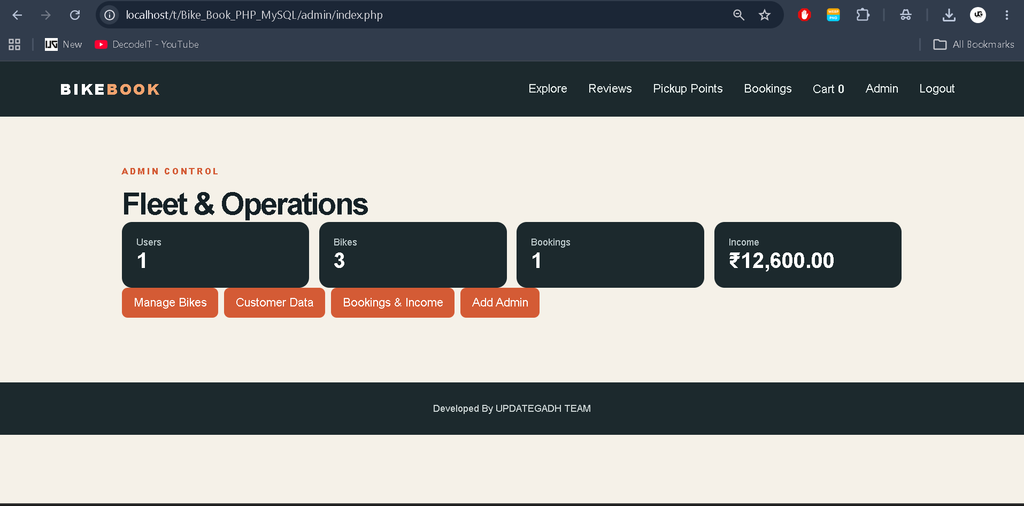 Online Bike Rental Booking Platform Using PHP and MySQL