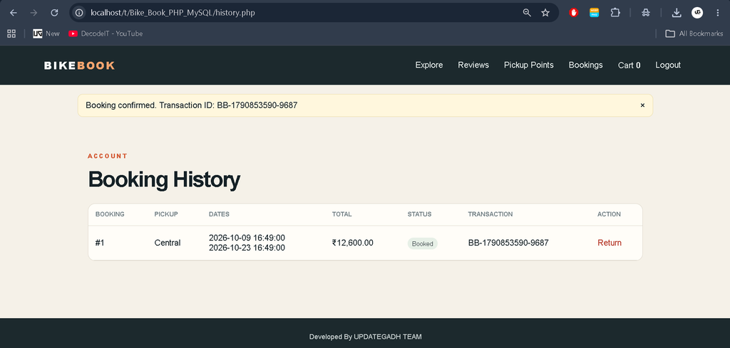 Online Bike Rental Booking Platform Using PHP and MySQL