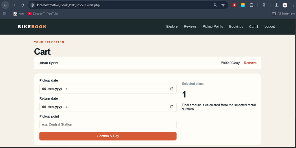 Online Bike Rental Booking Platform Using PHP and MySQL