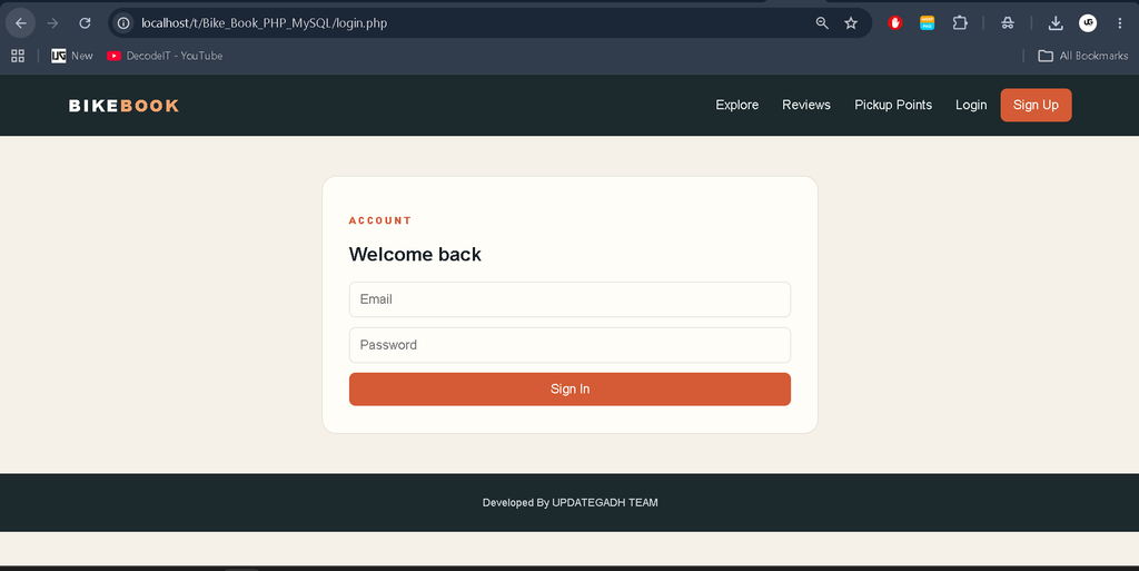 Online Bike Rental Booking Platform Using PHP and MySQL