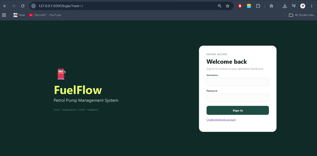 Petrol Pump Management System Using Python Django