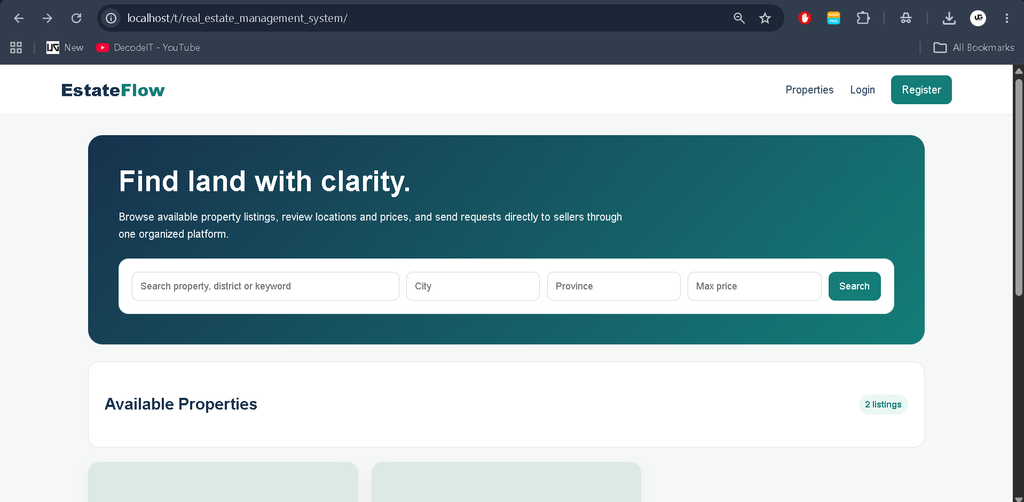 Real Estate Management System in PHP with Source Code