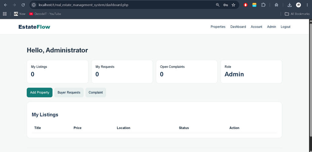Real Estate Management System in PHP with Source Code