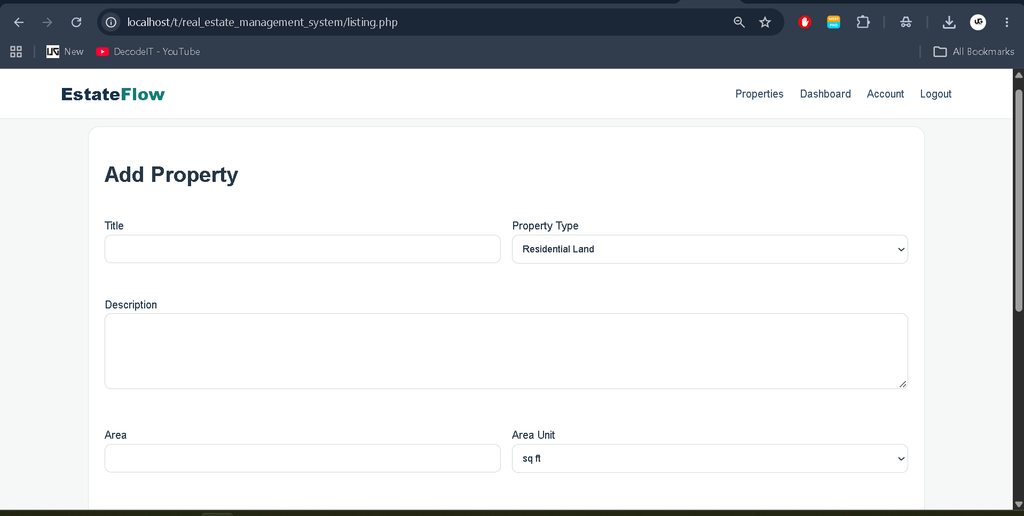 Real Estate Management System in PHP with Source Code