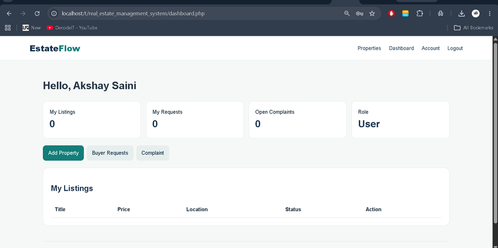 Real Estate Management System in PHP with Source Code