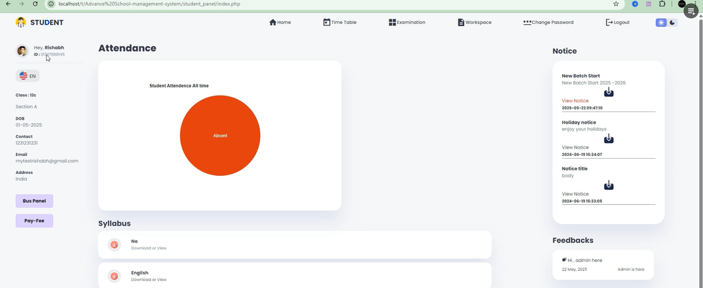 School Management System Using PHP
