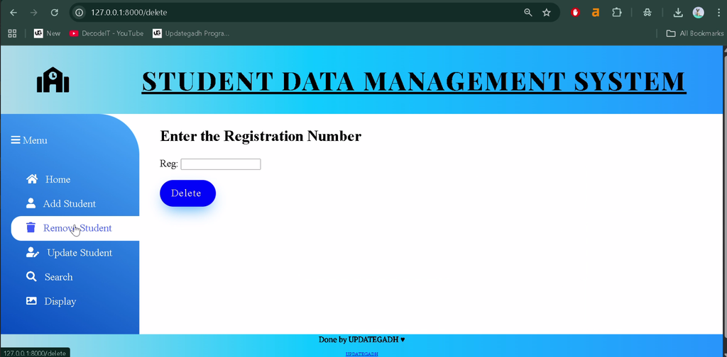 Student Data Management System Using Python
