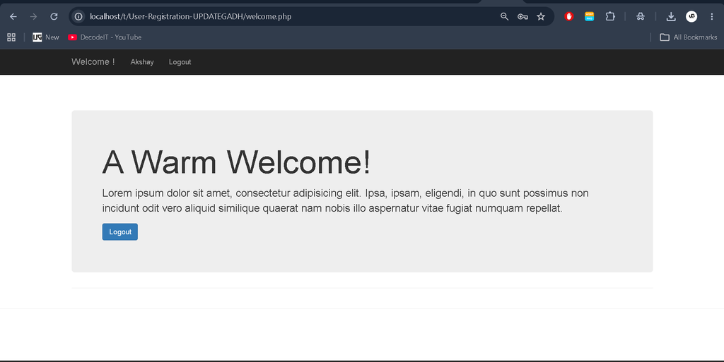User Registration and Login System