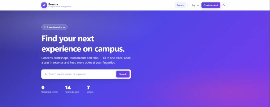 Event Management System Project in PHP with Source Code