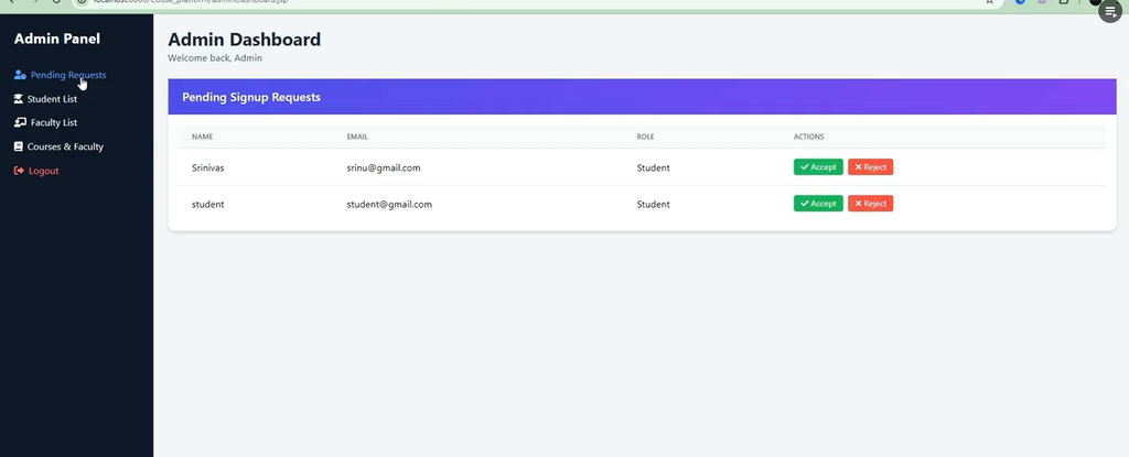 Best Online Learning Platform – Java & MySQL Web App
