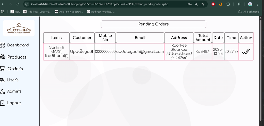 Online Shopping Store Using PHP and MySQL-7
