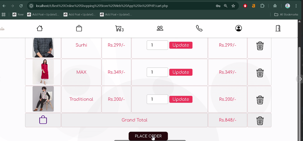Online Shopping Store Using PHP and MySQL-4