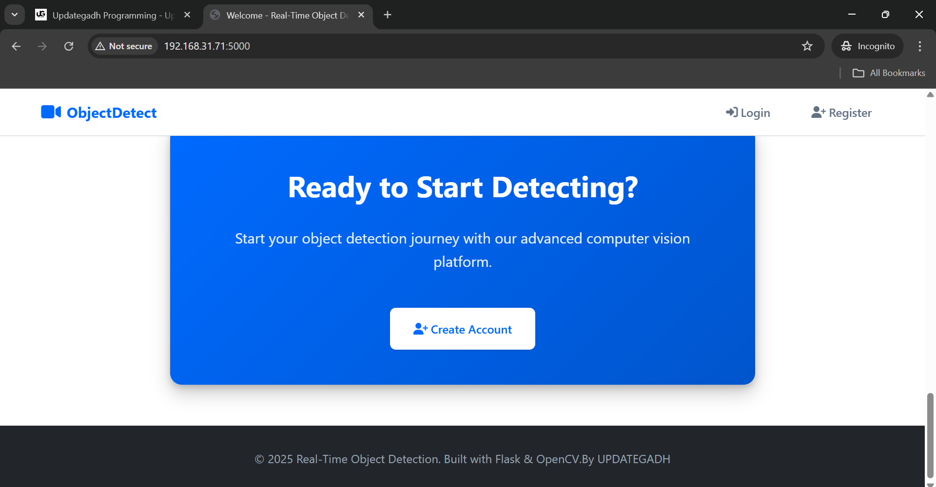 Real-Time Object Detection using Flask and OpenCV , Webcam ...