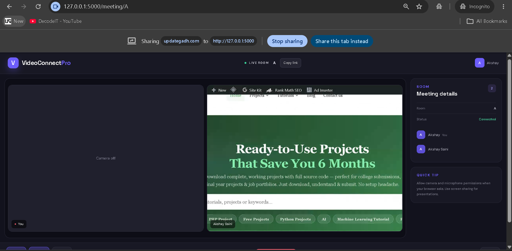 Zoom Clone Using Python and Flask