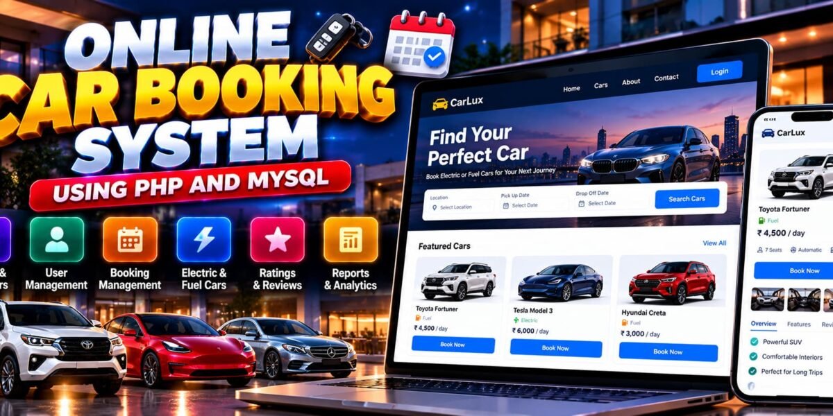 Online Car Booking System Using PHP and MySQL