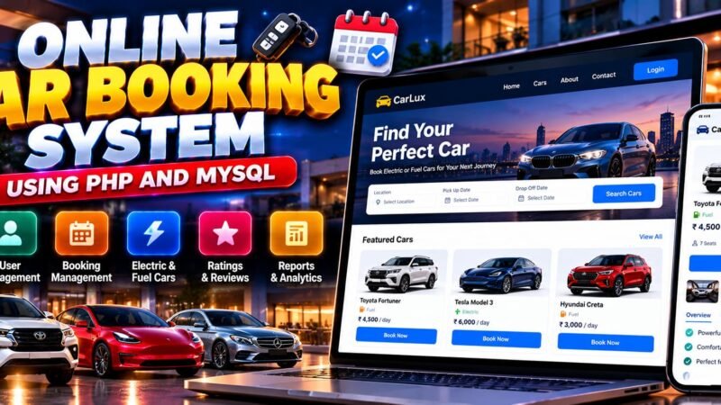 Online Car Booking System Using PHP and MySQL