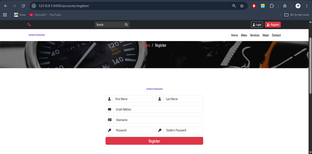 Bike Showroom Management System Using Python Django